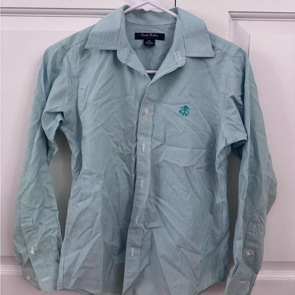 Brooks Brothers Light Green Striped Button Down Shirt